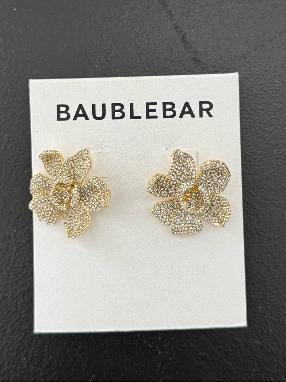 BaubleBar NEW Daffodil Earrings Color Clear MSRP $44 - Picture 2 of 3